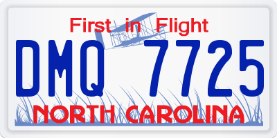 NC license plate DMQ7725