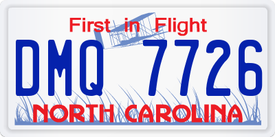 NC license plate DMQ7726