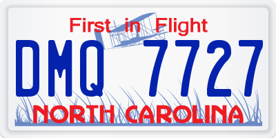 NC license plate DMQ7727