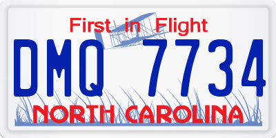 NC license plate DMQ7734