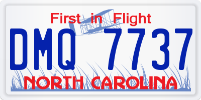 NC license plate DMQ7737