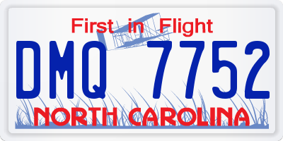 NC license plate DMQ7752