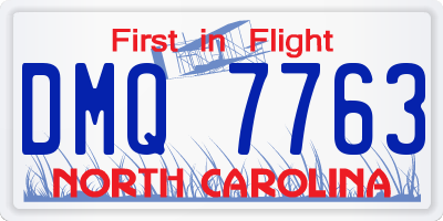 NC license plate DMQ7763