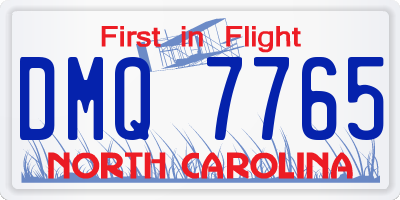 NC license plate DMQ7765