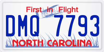 NC license plate DMQ7793