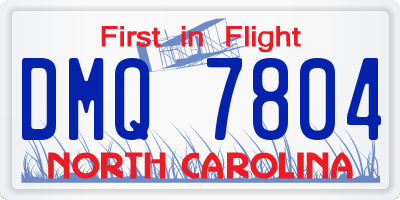 NC license plate DMQ7804