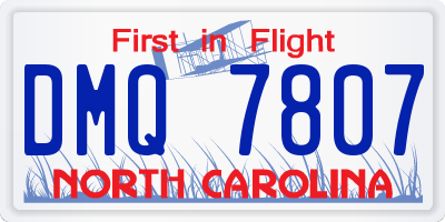 NC license plate DMQ7807