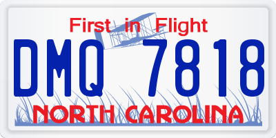 NC license plate DMQ7818