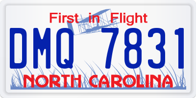 NC license plate DMQ7831
