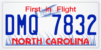 NC license plate DMQ7832