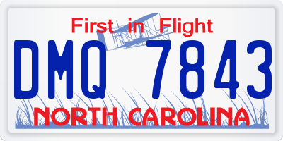 NC license plate DMQ7843