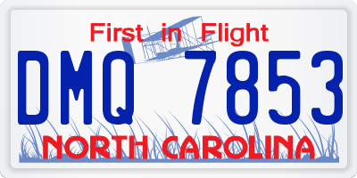 NC license plate DMQ7853