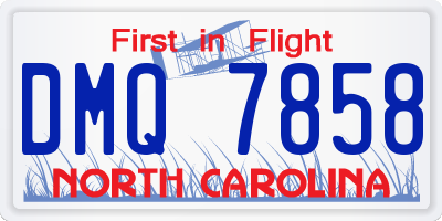 NC license plate DMQ7858