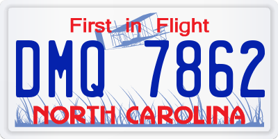 NC license plate DMQ7862