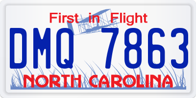 NC license plate DMQ7863