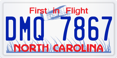 NC license plate DMQ7867