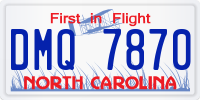 NC license plate DMQ7870