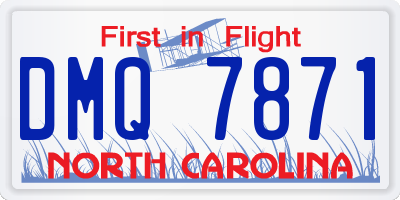 NC license plate DMQ7871