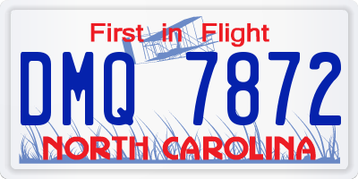 NC license plate DMQ7872