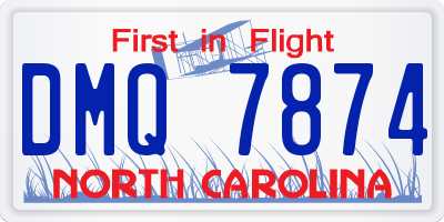 NC license plate DMQ7874