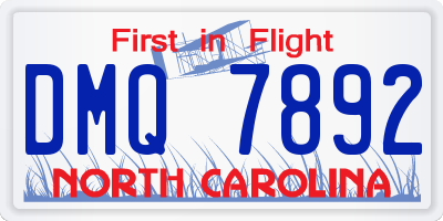 NC license plate DMQ7892