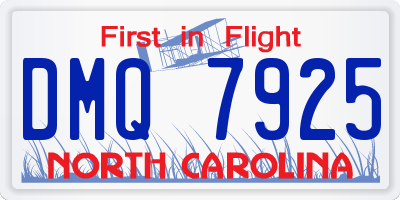 NC license plate DMQ7925