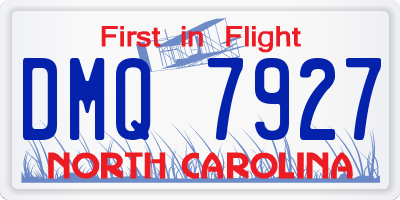 NC license plate DMQ7927