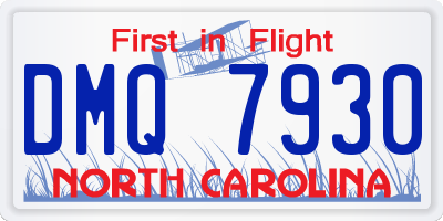 NC license plate DMQ7930