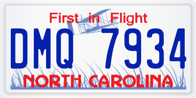 NC license plate DMQ7934