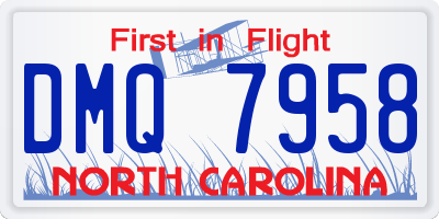 NC license plate DMQ7958