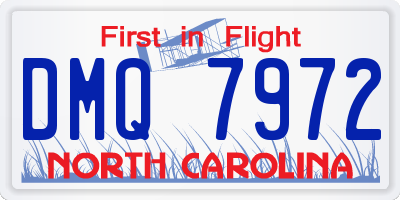 NC license plate DMQ7972