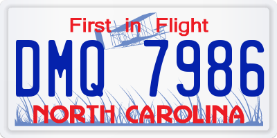NC license plate DMQ7986