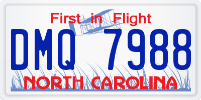 NC license plate DMQ7988