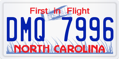 NC license plate DMQ7996