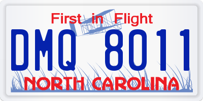 NC license plate DMQ8011