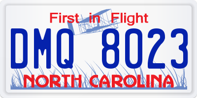 NC license plate DMQ8023