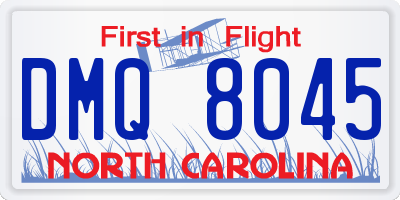 NC license plate DMQ8045