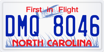 NC license plate DMQ8046