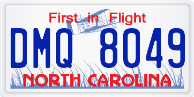 NC license plate DMQ8049