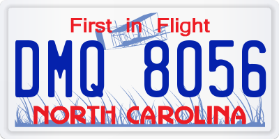 NC license plate DMQ8056