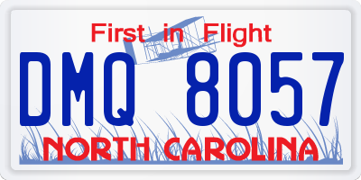 NC license plate DMQ8057