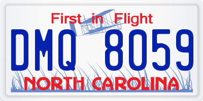NC license plate DMQ8059
