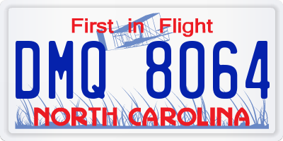 NC license plate DMQ8064