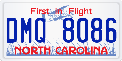NC license plate DMQ8086