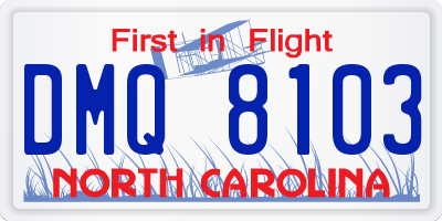NC license plate DMQ8103