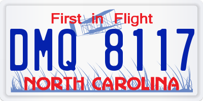 NC license plate DMQ8117