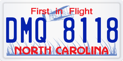 NC license plate DMQ8118