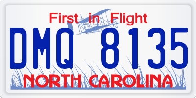 NC license plate DMQ8135
