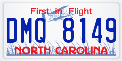 NC license plate DMQ8149