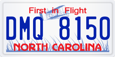 NC license plate DMQ8150